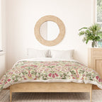 William Morris Vintage Lodden Rose Pink Thyme Green Floral Pattern Duvet Cover Gallery Image 3