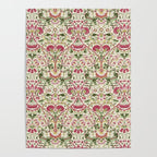 William Morris Vintage Lodden Rose Pink Thyme Green Floral Pattern Poster Gallery Image 4