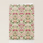 William Morris Vintage Lodden Rose Pink Thyme Green Floral Pattern Stationery Card Gallery Image 2