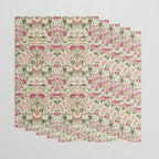 William Morris Vintage Lodden Rose Pink Thyme Green Floral Pattern Wrapping Paper Gallery Image 3