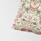 William Morris Vintage Lodden Rose Pink Thyme Green Floral Pattern Pillow Sham Gallery Image 4
