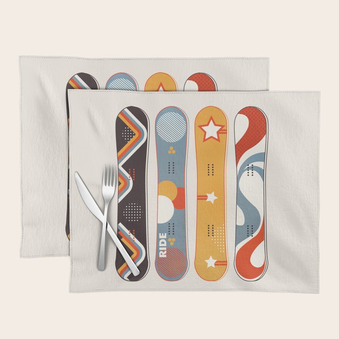 Retro Snowboards  Placemat Gallery Image 1