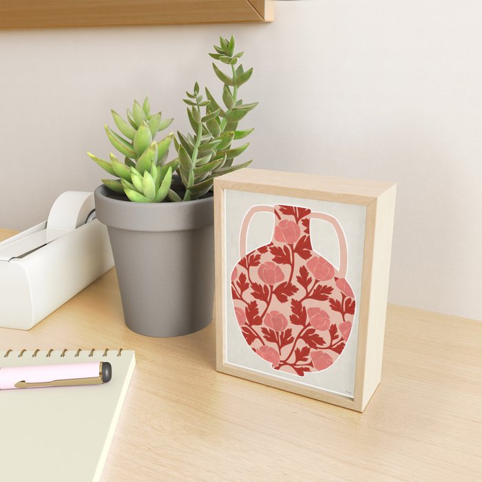 Vase and roses Mini Art Print Gallery Image 2