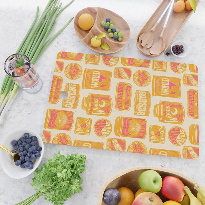 Vagabondâs Cupboard - marigold and pink Cutting Board Gallery Image 2