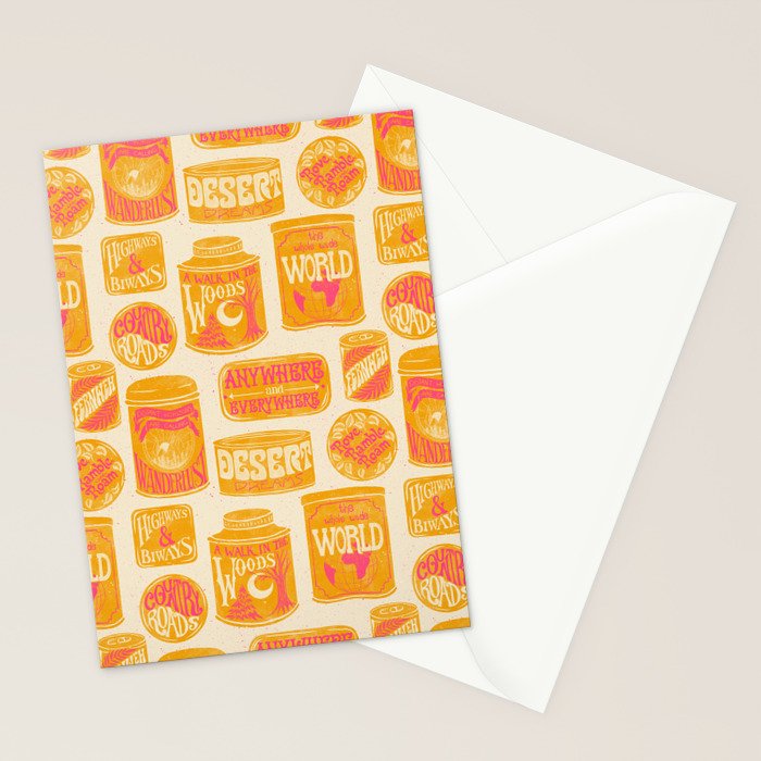 Vagabondâs Cupboard - marigold and pink Stationery Card Gallery Image 2