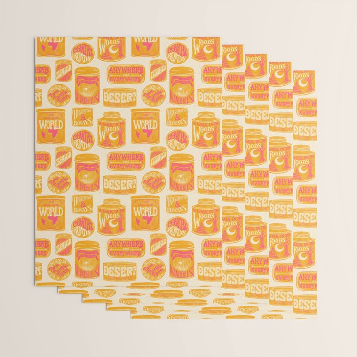 Vagabondâs Cupboard - marigold and pink Wrapping Paper Gallery Image 3