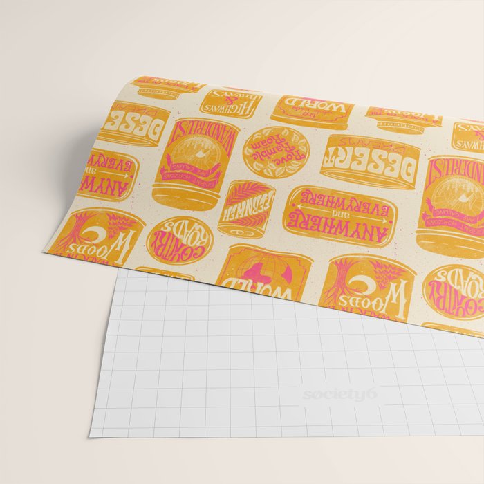 Vagabondâs Cupboard - marigold and pink Wrapping Paper Gallery Image 2