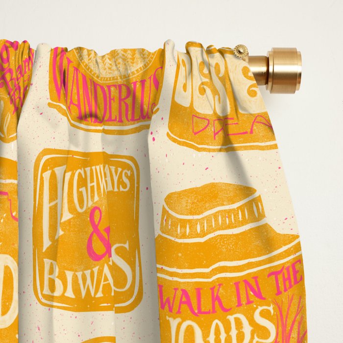 Vagabondâs Cupboard - marigold and pink Window Curtain Gallery Image 2