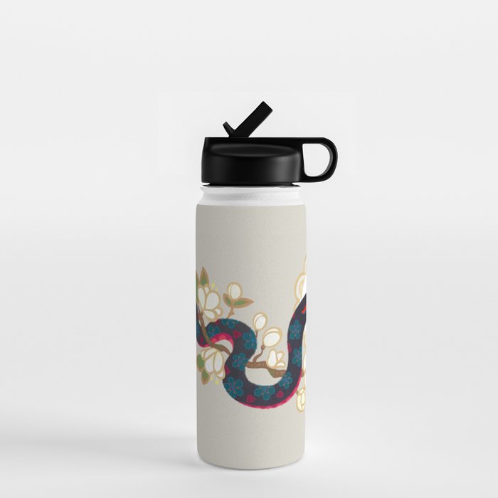Snake and flowers 2 Water Bottle Gallery Image 1