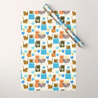 Cream Hanukkah Cats Wrapping Paper Gallery Image 1