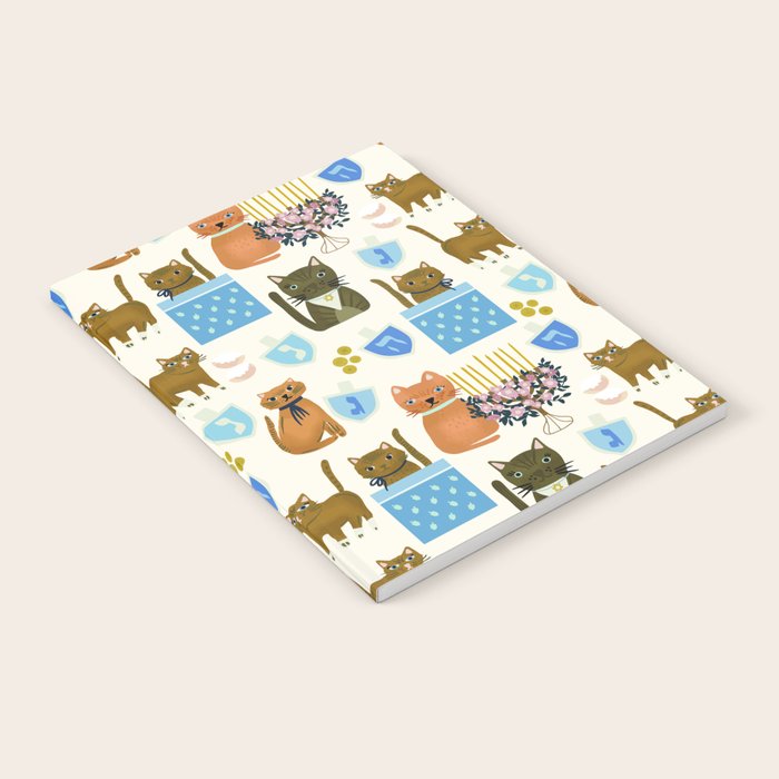 Cream Hanukkah Cats Notebook Gallery Image 1