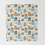 Cream Hanukkah Cats Throw Blanket Gallery Image 2