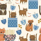 Cream Hanukkah Cats Coffee Mug Gallery Image 2