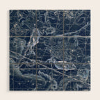 Pisces sky star map Wood Wall Art Gallery Image 1