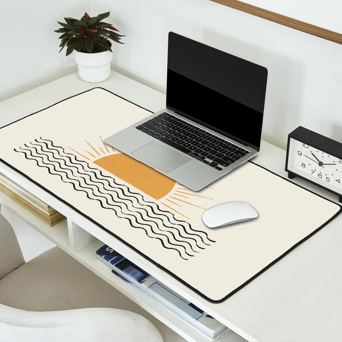 Sunrise Ocean -  Mid Century Modern Style Desk Mat Gallery Image 2