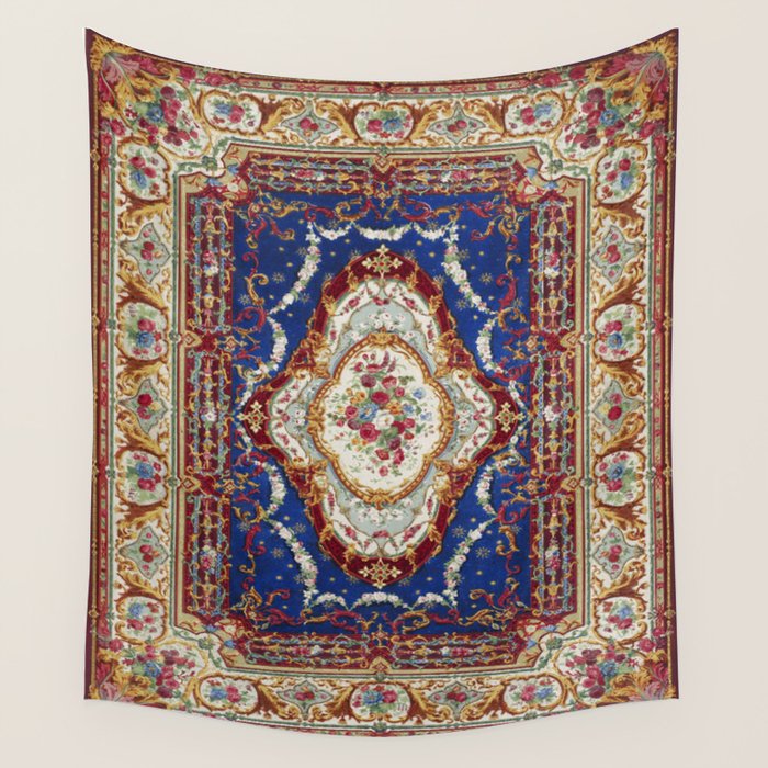 Wonderfully Detailed Persian Rug Oriental Victorian Style Carpet Design Wall Tapestry Gallery Image 4
