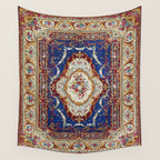 Wonderfully Detailed Persian Rug Oriental Victorian Style Carpet Design Wall Tapestry Gallery Image 4