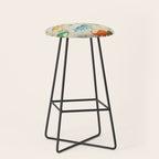 Jurassic Dinosaurs in Primary Colors Stool Gallery Image 1