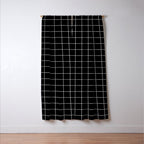 Grid Pattern Line Stripe Black and White Minimalist Geometric Stripes Lines Drawing Window Curtain Gallery Image 3