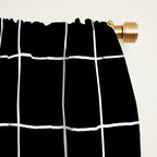 Grid Pattern Line Stripe Black and White Minimalist Geometric Stripes Lines Drawing Window Curtain Gallery Image 2