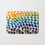 Colorful Rainbow Watercolor Organic Patterns Natural Shapes Playful Art Mid Century Modern Tribal Ar Bath Mat Gallery Image 1