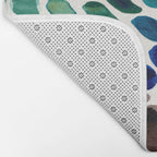 Colorful Rainbow Watercolor Organic Patterns Natural Shapes Playful Art Mid Century Modern Tribal Ar Bath Mat Gallery Image 2