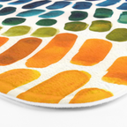 Colorful Rainbow Watercolor Organic Patterns Natural Shapes Playful Art Mid Century Modern Tribal Ar Bath Mat Gallery Image 3