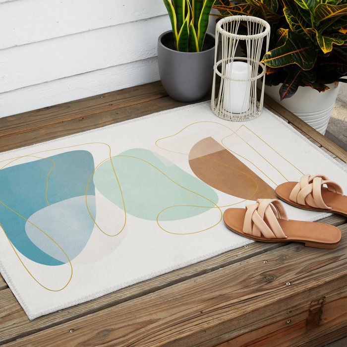 Soft Abstract Shapes 16 Outdoor Rug Gallery Image 2