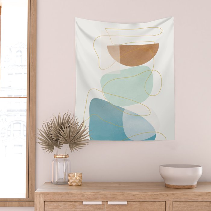 Soft Abstract Shapes 16 Wall Tapestry Gallery Image 2