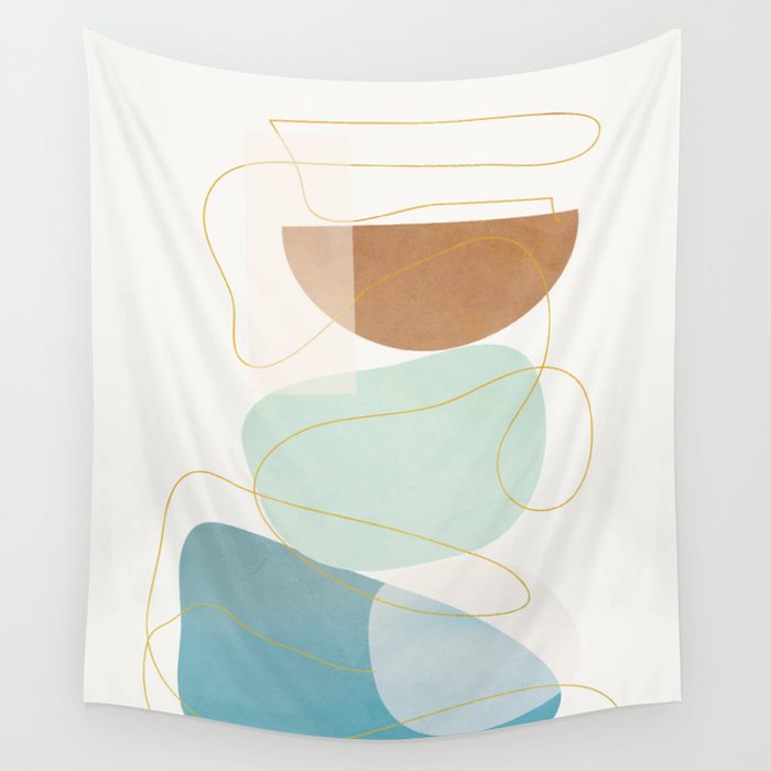 Soft Abstract Shapes 16 Wall Tapestry Gallery Image 1