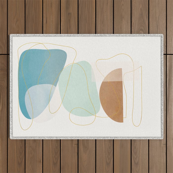 Soft Abstract Shapes 16 Outdoor Rug Gallery Image 1