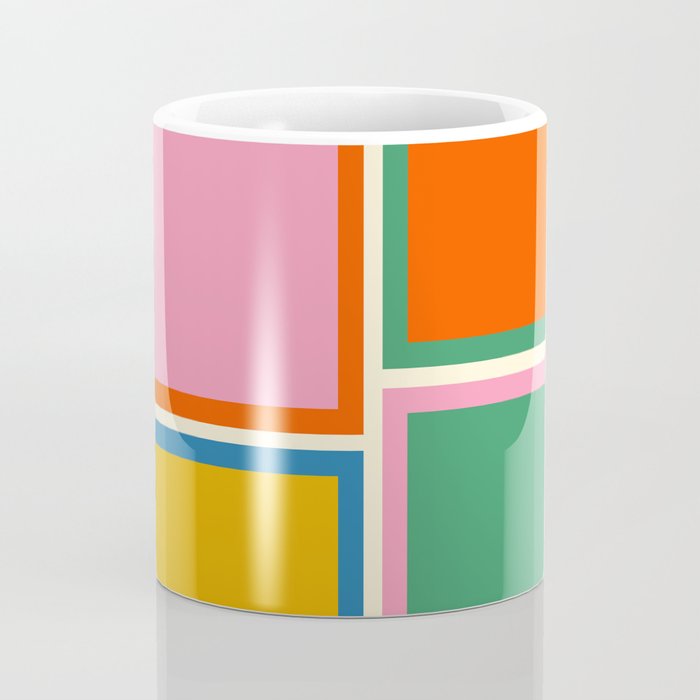 Modular Midcentury Modern Geometric Pattern in Retro Pop Colors Coffee Mug Gallery Image 4