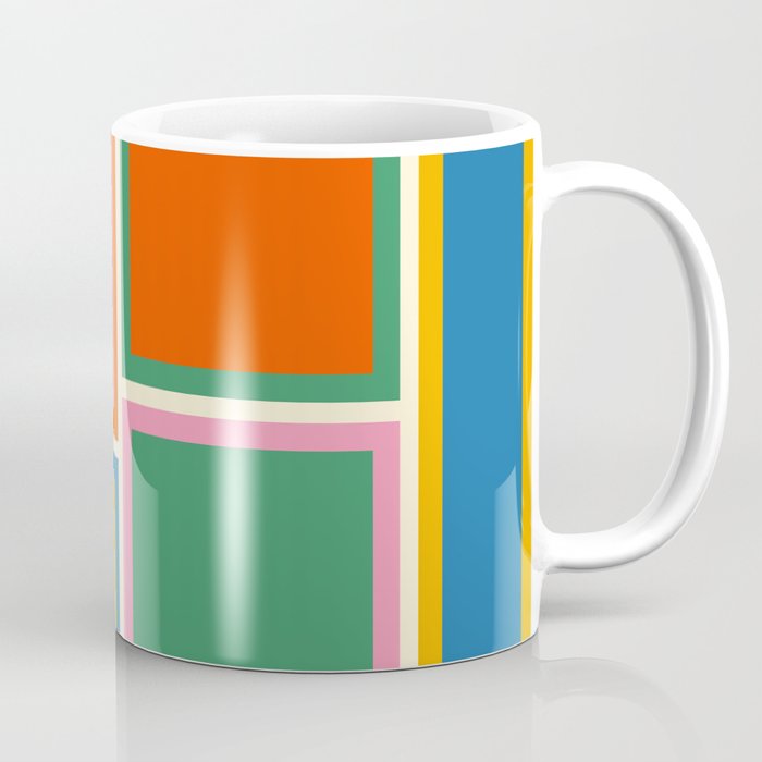 Modular Midcentury Modern Geometric Pattern in Retro Pop Colors Coffee Mug Gallery Image 1