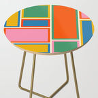 Modular Midcentury Modern Geometric Pattern in Retro Pop Colors Side Table Gallery Image 2