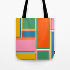 Modular Midcentury Modern Geometric Pattern in Retro Pop Colors Tote Bag Gallery Image 1