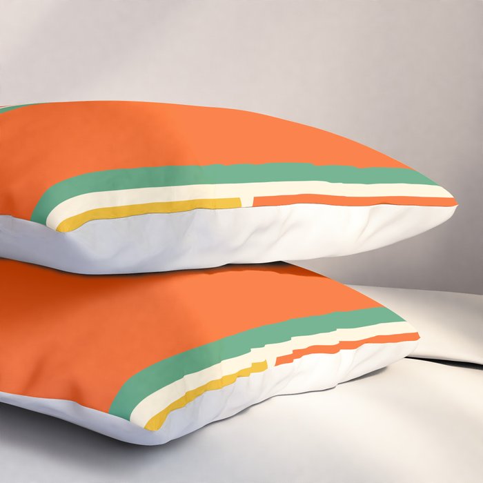 Modular Midcentury Modern Geometric Pattern in Retro Pop Colors Pillow Sham Gallery Image 3