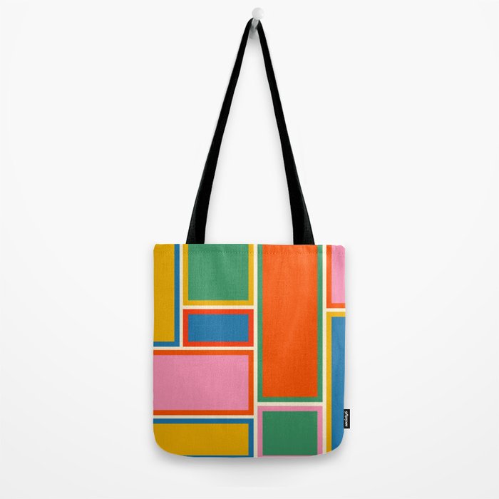 Modular Midcentury Modern Geometric Pattern in Retro Pop Colors Tote Bag Gallery Image 2