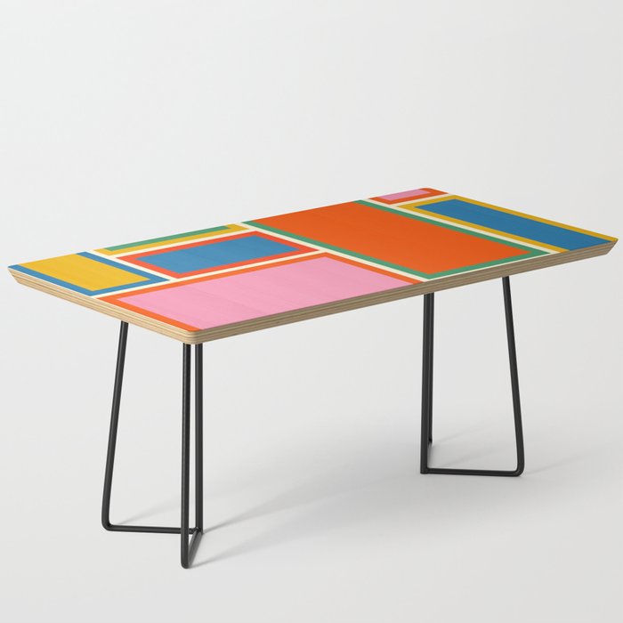 Modular Midcentury Modern Geometric Pattern in Retro Pop Colors Coffee Table Gallery Image 1