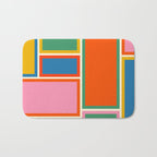 Modular Midcentury Modern Geometric Pattern in Retro Pop Colors Bath Mat Gallery Image 1