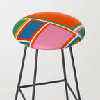 Modular Midcentury Modern Geometric Pattern in Retro Pop Colors Stool Gallery Image 2