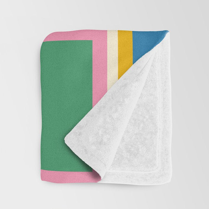 Modular Midcentury Modern Geometric Pattern in Retro Pop Colors Throw Blanket Gallery Image 3