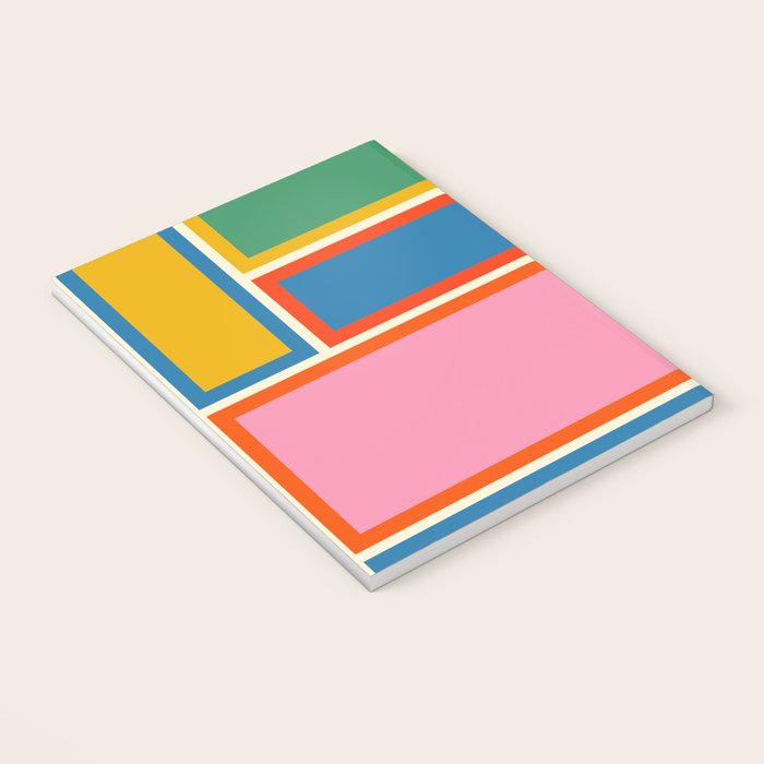 Modular Midcentury Modern Geometric Pattern in Retro Pop Colors Notebook Gallery Image 3