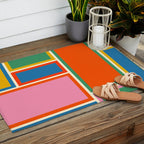 Modular Midcentury Modern Geometric Pattern in Retro Pop Colors Outdoor Rug Gallery Image 2