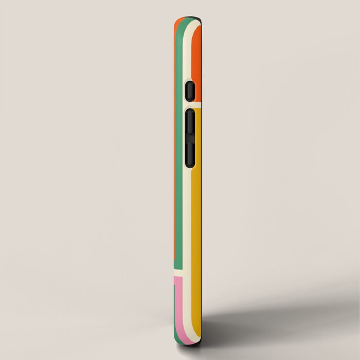 Modular Midcentury Modern Geometric Pattern in Retro Pop Colors iPhone Case Gallery Image 2