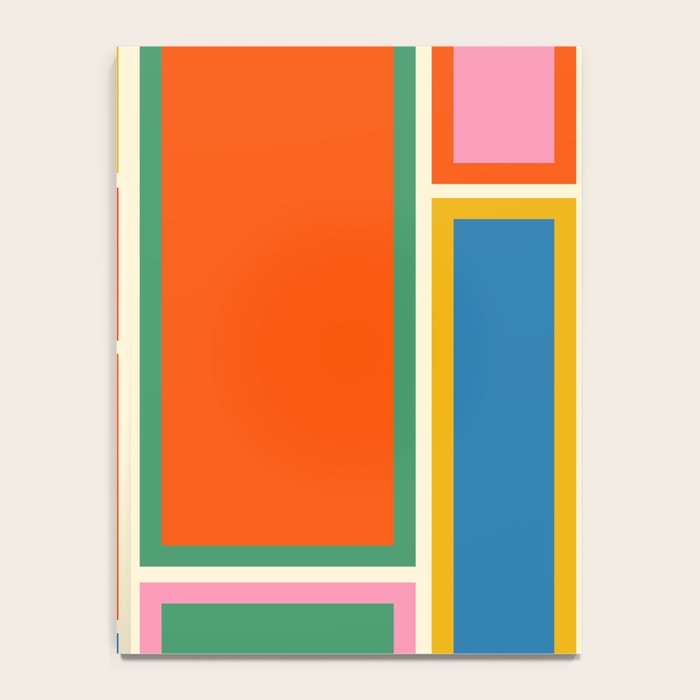 Modular Midcentury Modern Geometric Pattern in Retro Pop Colors Notebook Gallery Image 4