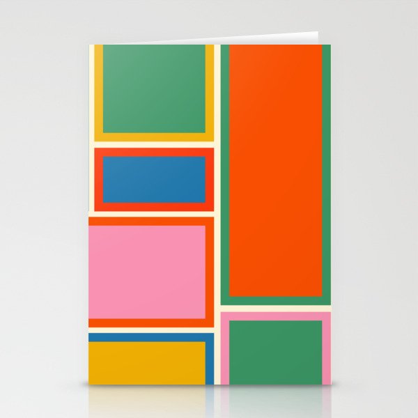 Modular Midcentury Modern Geometric Pattern in Retro Pop Colors Stationery Card Gallery Image 2
