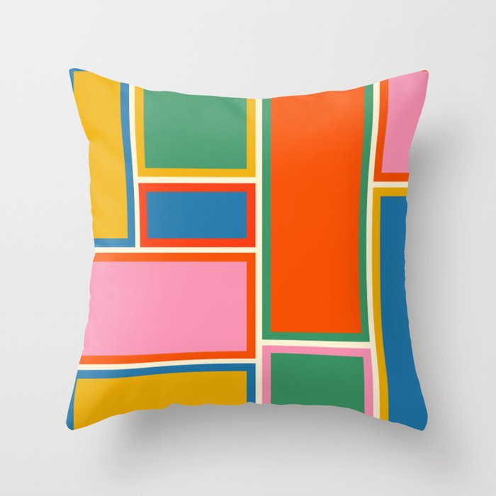 Modular Midcentury Modern Geometric Pattern in Retro Pop Colors Throw Pillow Gallery Image 6