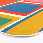 Modular Midcentury Modern Geometric Pattern in Retro Pop Colors Bath Mat Gallery Image 3