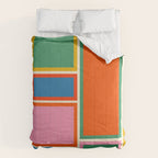 Modular Midcentury Modern Geometric Pattern in Retro Pop Colors Comforter Gallery Image 6