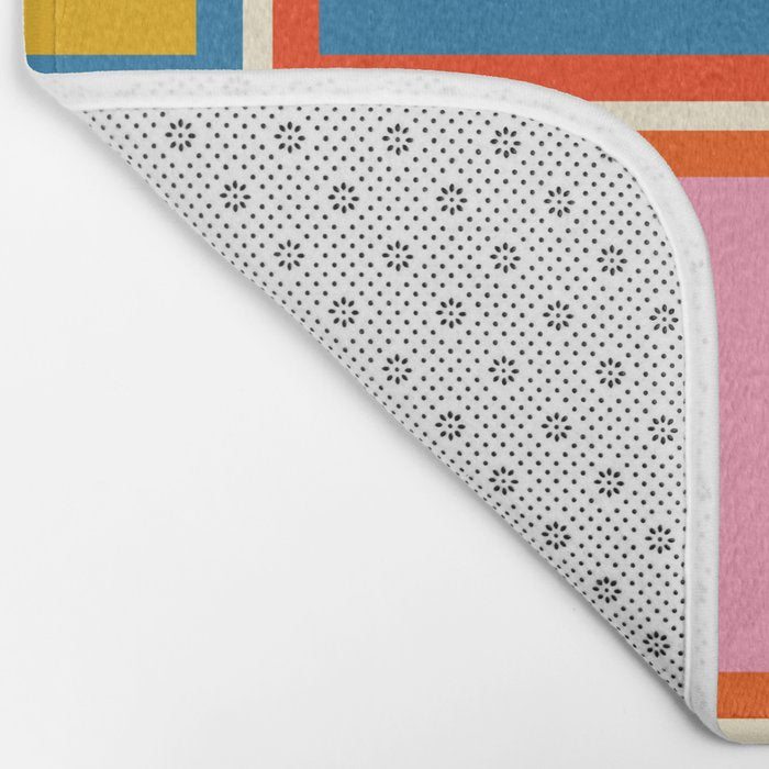 Modular Midcentury Modern Geometric Pattern in Retro Pop Colors Bath Mat Gallery Image 2